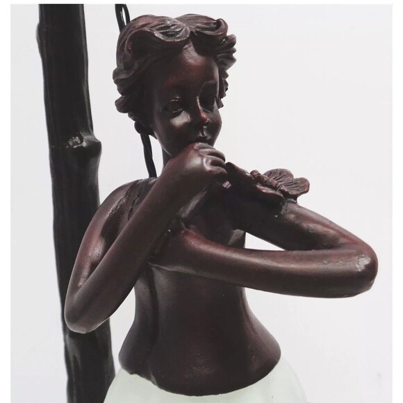 Young Lady On A Swing  Bronze And Glass Table Lamp Terra Cottage TL3390-MB - Picture 3 of 9